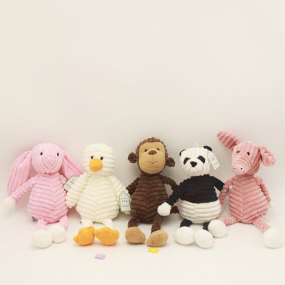 Soft plush stuffed animal toys for toddlers, for comfort and play, useful for nap time, travel, on the go.