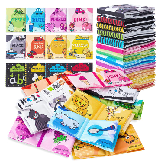 Baby sensory soft book set for infant development and early learning