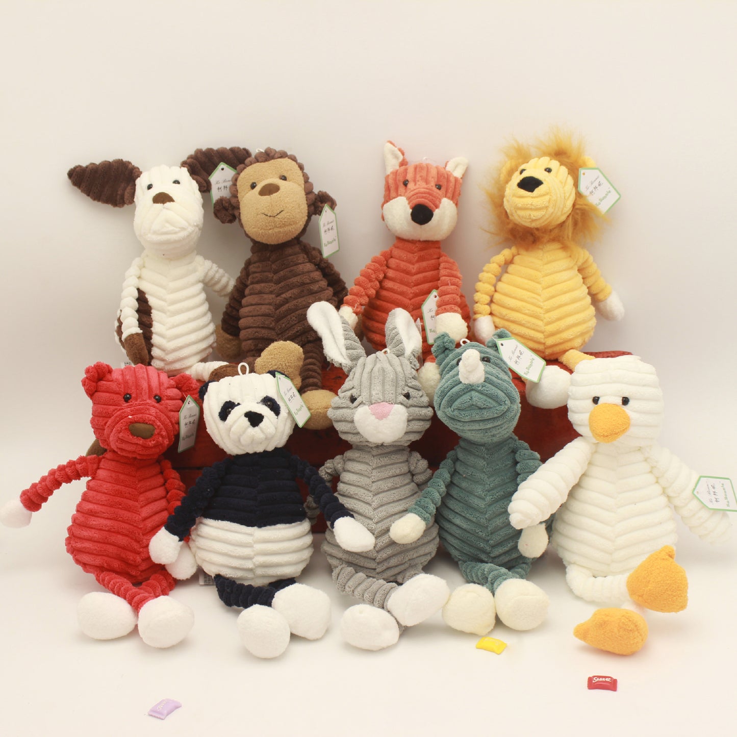 Soft plush stuffed animal toys for toddlers, for comfort and play, useful for nap time, travel, on the go.