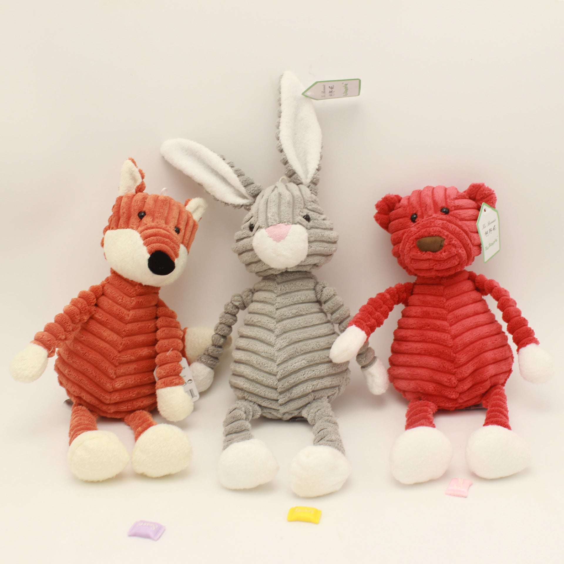 Soft plush stuffed animal toys for toddlers, for comfort and play, useful for nap time, travel, on the go.