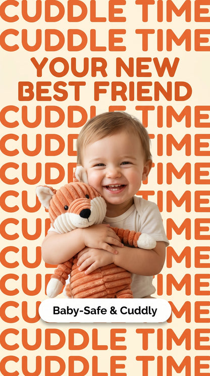 Soft plush stuffed animal toys for toddlers, for comfort and play, useful for nap time, travel, on the go.