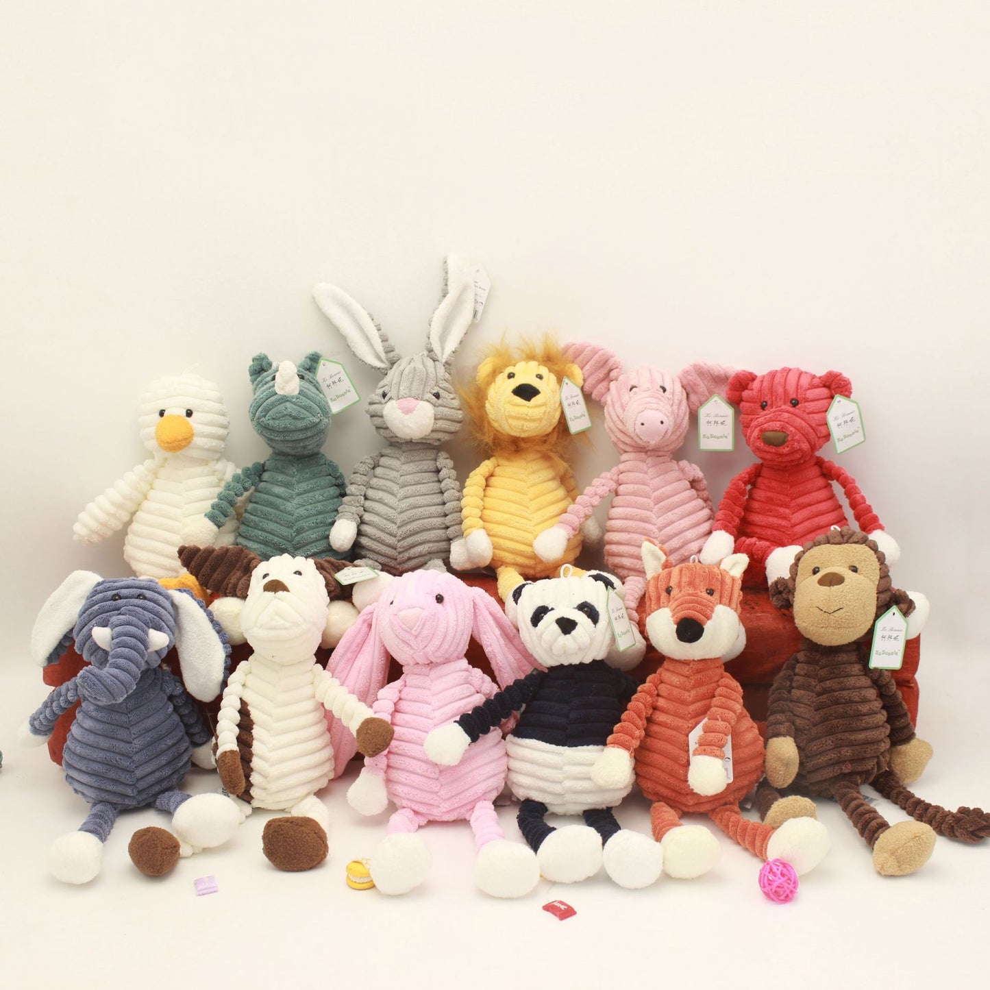 Soft plush stuffed animal toys for toddlers, for comfort and play, useful for nap time, travel, on the go.