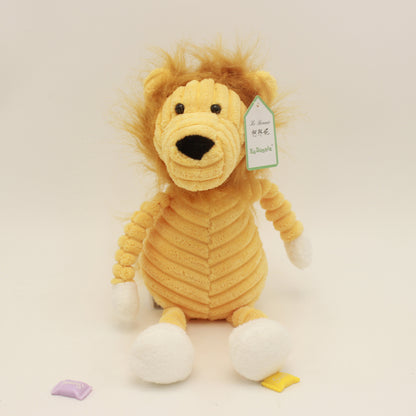Soft plush stuffed animal toys for toddlers, for comfort and play, useful for nap time, travel, on the go. Lion.