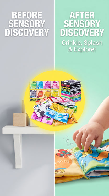 Baby sensory soft book set for infant development and early learning