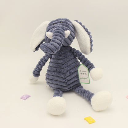 Soft plush stuffed animal toys for toddlers, for comfort and play, useful for nap time, travel, on the go. Elephant.